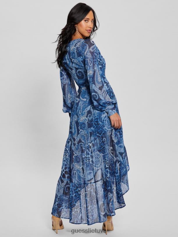 moterys GUESS 6NLN314 drabužiai Šiaurės jūros kašmyras eko nuovo bahia wrap maxi suknelė