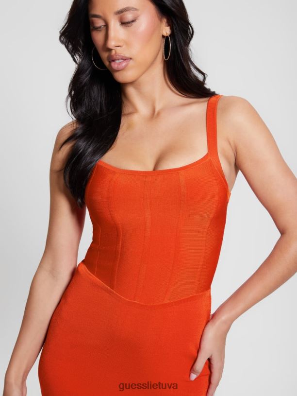 moterys GUESS 6NLN321 drabužiai g539 oasis mirage korsetinė suknelė