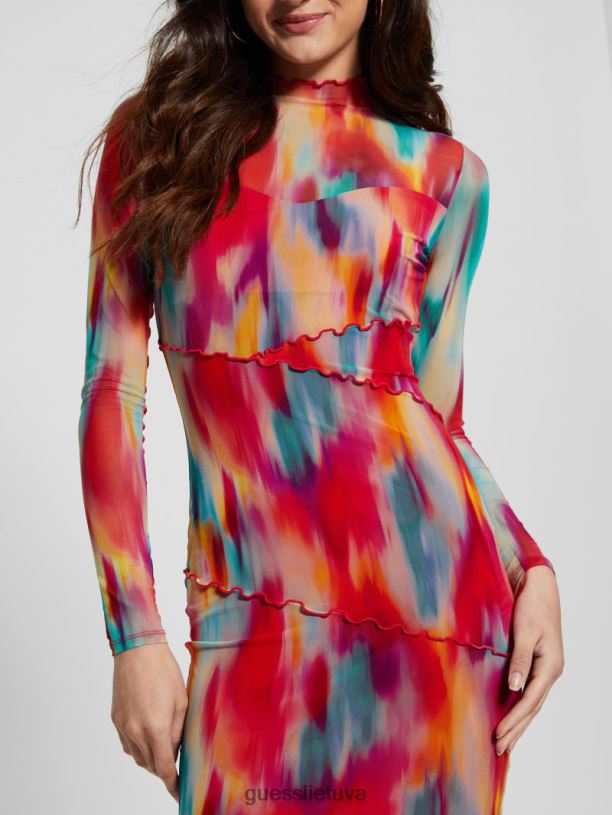 moterys GUESS 6NLN323 drabužiai gyvenimas greitas eko jemma tinklinė suknelė