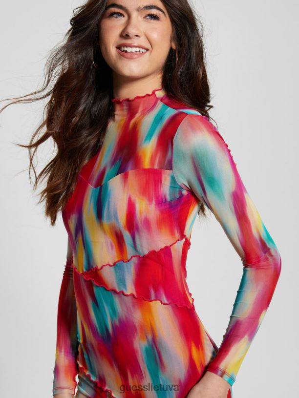 moterys GUESS 6NLN323 drabužiai gyvenimas greitas eko jemma tinklinė suknelė