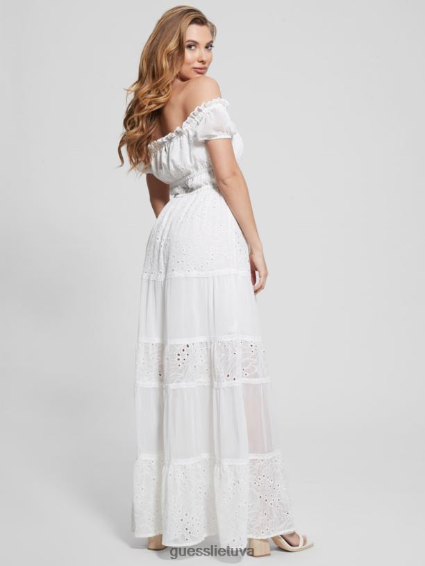 moterys GUESS 6NLN332 drabužiai visiškai baltas Eco Zena maxi suknelė
