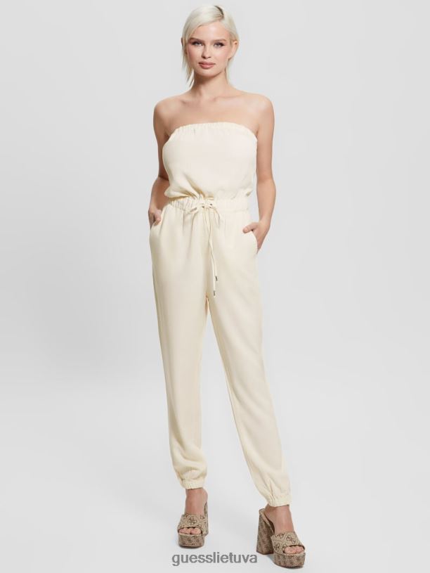 moterys GUESS 6NLN372 drabužiai kreminė balta multi nefrito kombinezonas