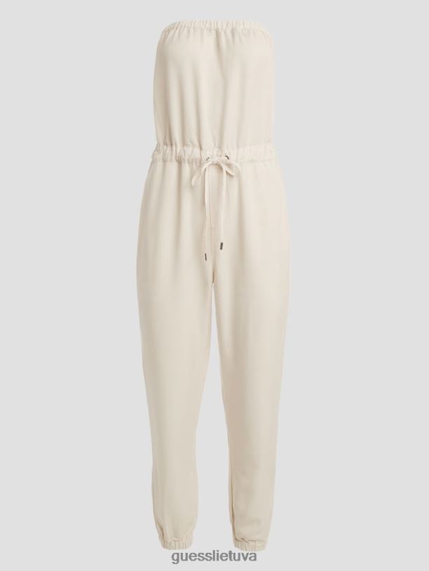 moterys GUESS 6NLN372 drabužiai kreminė balta multi nefrito kombinezonas
