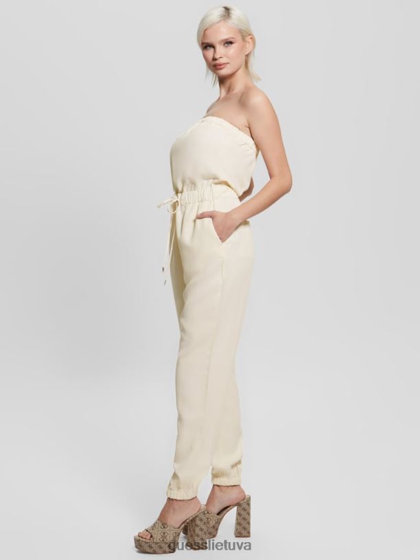 moterys GUESS 6NLN372 drabužiai kreminė balta multi nefrito kombinezonas