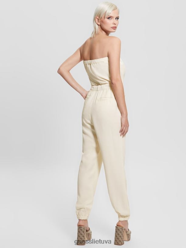 moterys GUESS 6NLN372 drabužiai kreminė balta multi nefrito kombinezonas