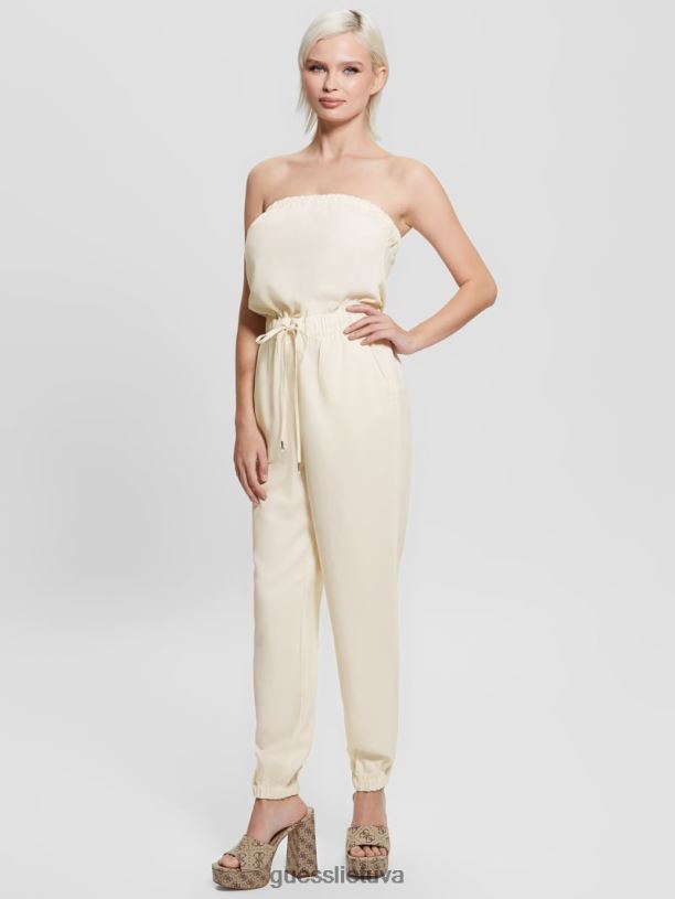 moterys GUESS 6NLN372 drabužiai kreminė balta multi nefrito kombinezonas