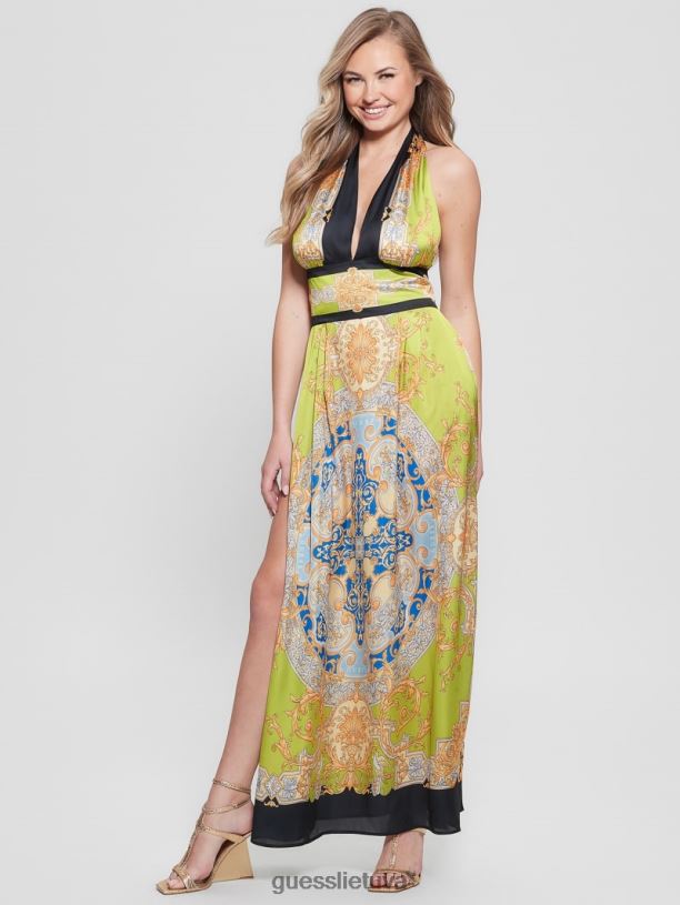 moterys GUESS 6NLN416 drabužiai barokinė liepa capucine maxi suknelė