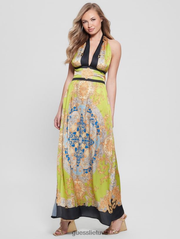 moterys GUESS 6NLN416 drabužiai barokinė liepa capucine maxi suknelė