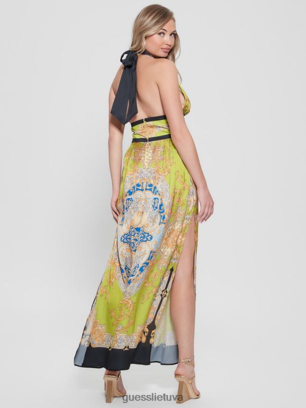 moterys GUESS 6NLN416 drabužiai barokinė liepa capucine maxi suknelė