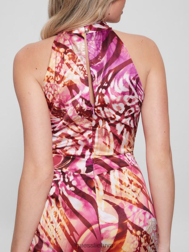 moterys GUESS 6NLN434 drabužiai spalvingas gyvuliškesnis eko rožėmis margintas kombinezonas