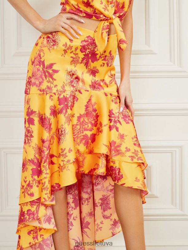 moterys GUESS 6NLN529 drabužiai edeno atspaudas emaya midi suknelė