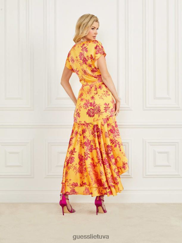 moterys GUESS 6NLN529 drabužiai edeno atspaudas emaya midi suknelė