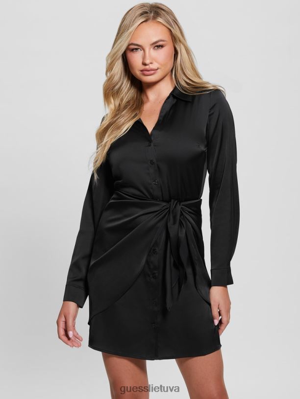 moterys GUESS 6NLN565 drabužiai juodas Eco alya suknelė