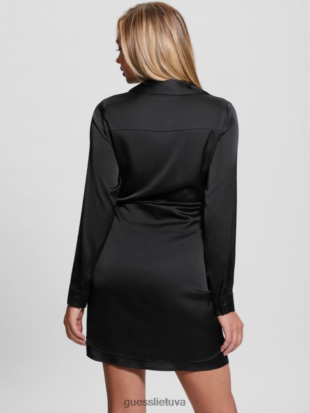 moterys GUESS 6NLN565 drabužiai juodas Eco alya suknelė