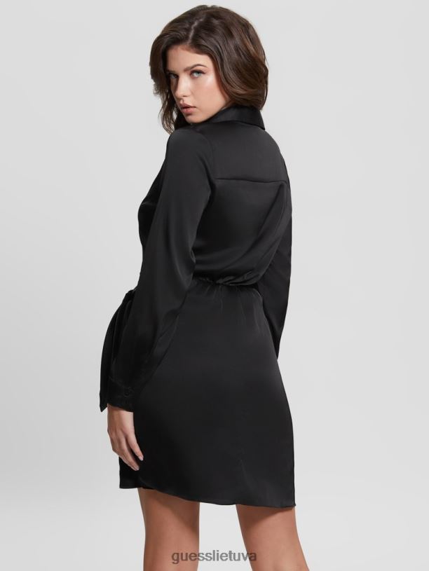 moterys GUESS 6NLN565 drabužiai juodas Eco alya suknelė