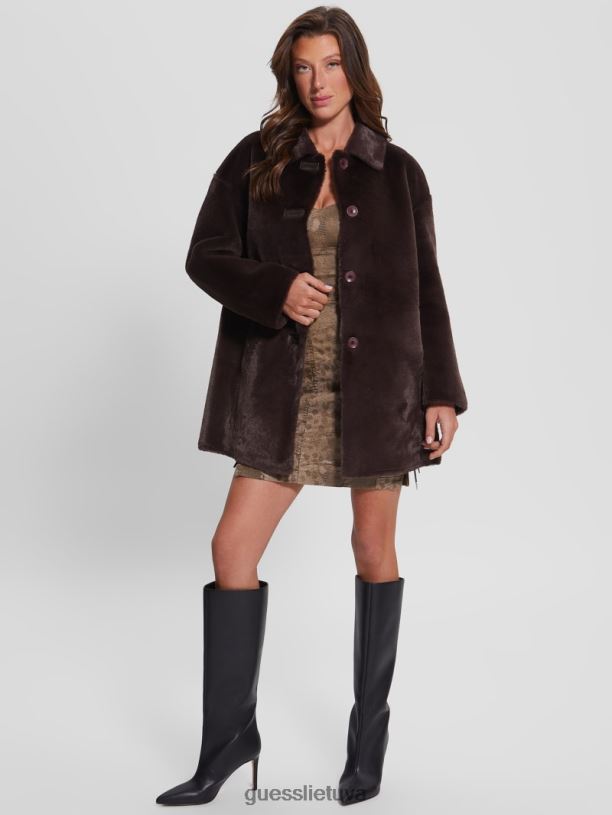 moterys GUESS 6NLN567 drabužiai ruda gyvatė rio suknele