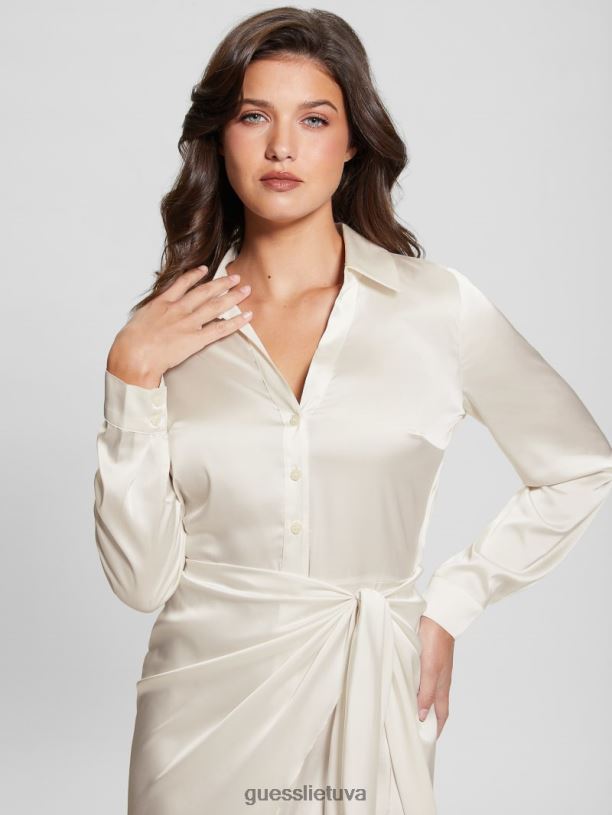 moterys GUESS 6NLN584 drabužiai grietinėlės baltumo Eco alya suknelė