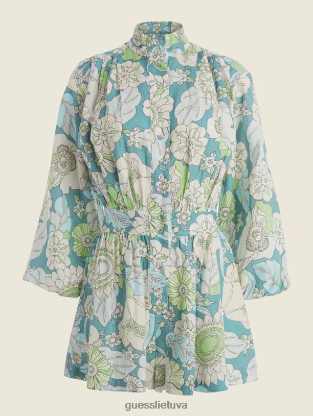 moterys GUESS 6NLN611 drabužiai Insta floros spausdinimas Eco amiah romper
