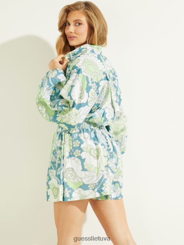 moterys GUESS 6NLN611 drabužiai Insta floros spausdinimas Eco amiah romper