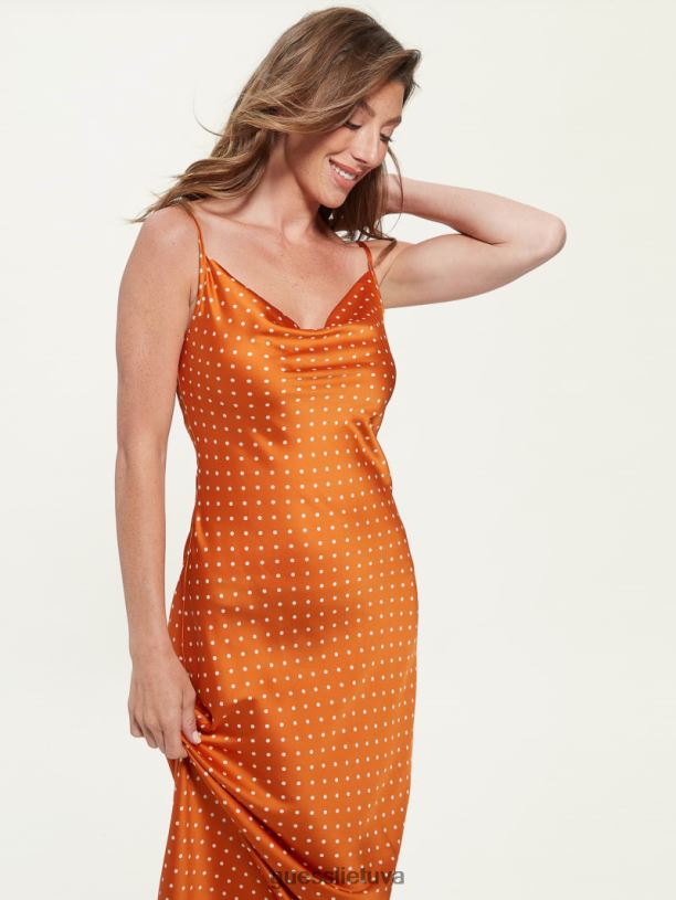 moterys GUESS 6NLN639 drabužiai „Dotmania“ žalvarinis derinys eko akilina suknele