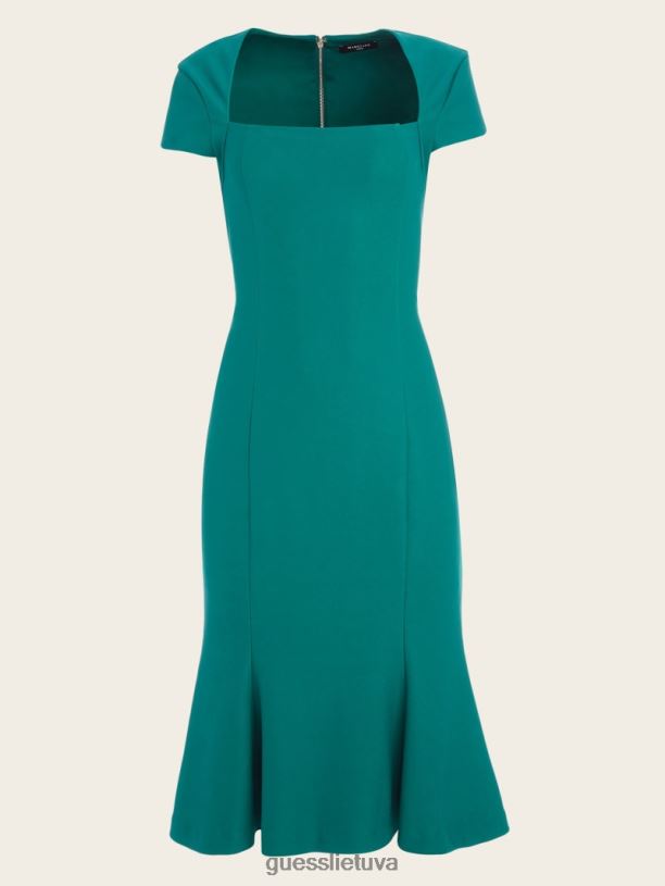 moterys GUESS 6NLN677 drabužiai puošni žalsvai melsva fentono suknelė