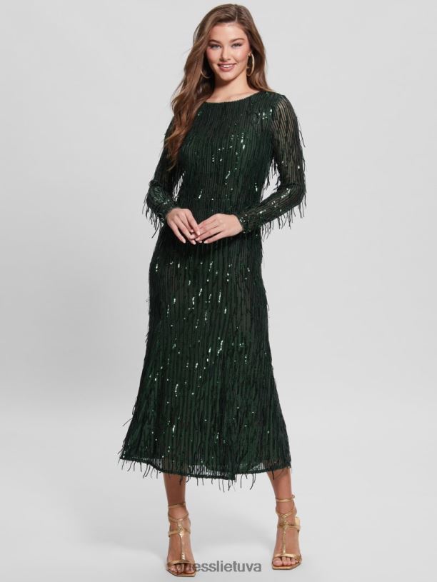 moterys GUESS 6NLN688 drabužiai samanų kilimėlis multi elodie suknele su blizgučiais kutais