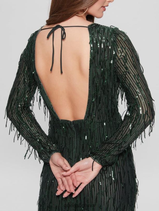 moterys GUESS 6NLN688 drabužiai samanų kilimėlis multi elodie suknele su blizgučiais kutais