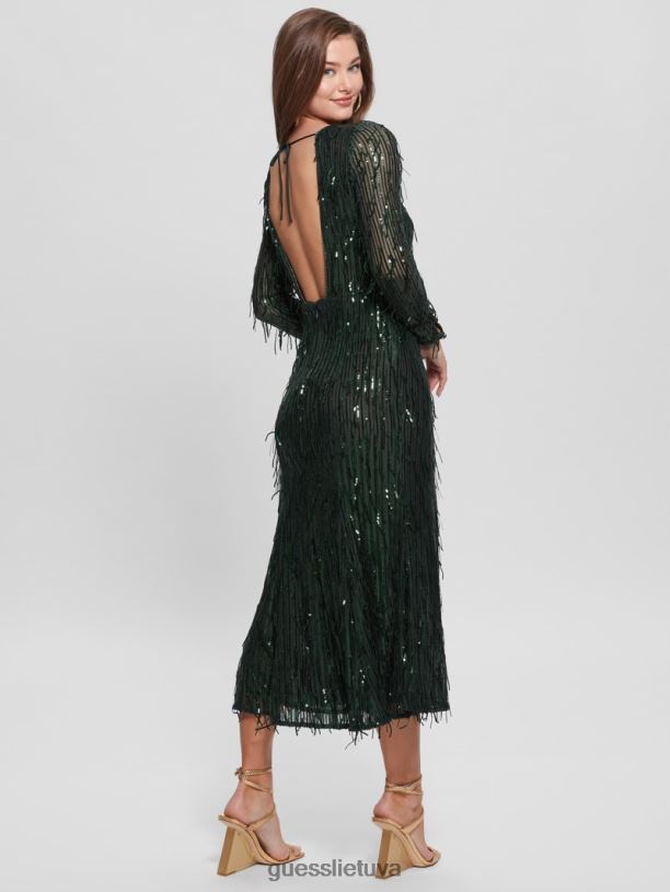 moterys GUESS 6NLN688 drabužiai samanų kilimėlis multi elodie suknele su blizgučiais kutais