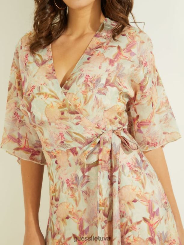 moterys GUESS 6NLN704 drabužiai miraflores printas damienne suknele