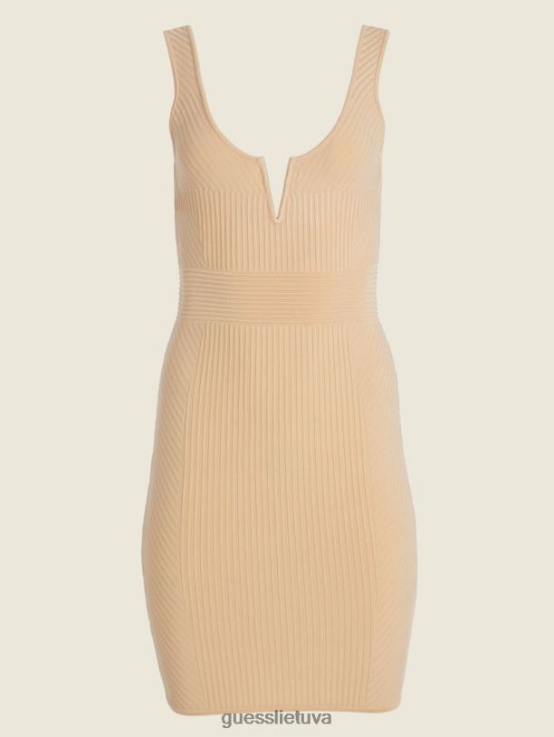 moterys GUESS 6NLN716 drabužiai minkštas persikas Adalia megztinė suknelė