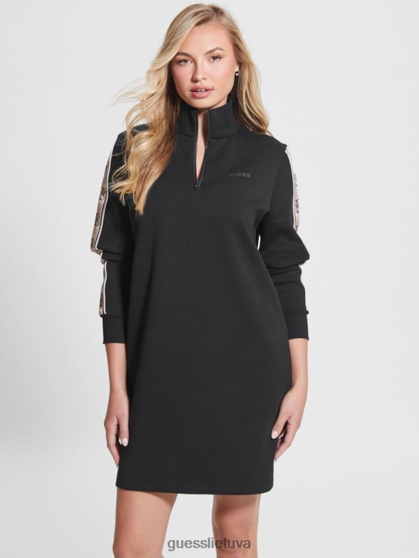 moterys GUESS 6NLN726 drabužiai juodas Eco britney suknelė su logotipu