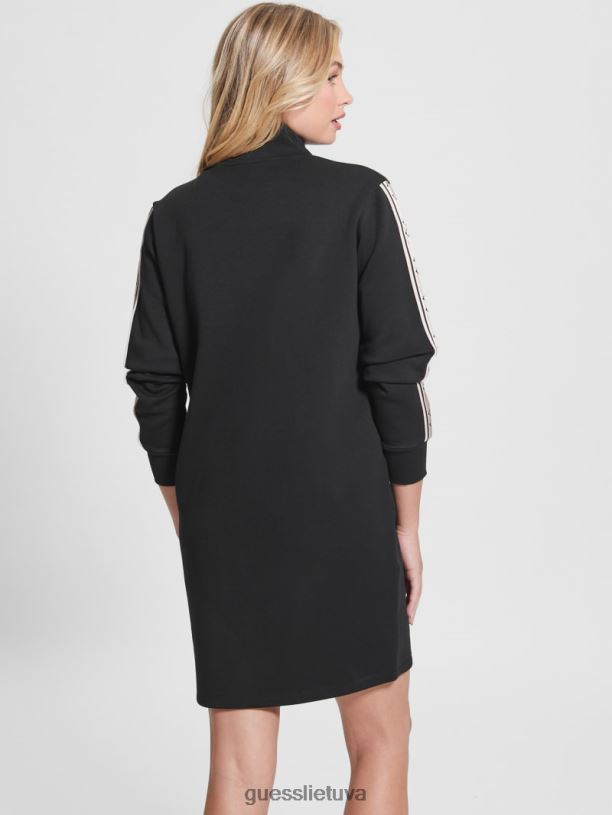 moterys GUESS 6NLN726 drabužiai juodas Eco britney suknelė su logotipu
