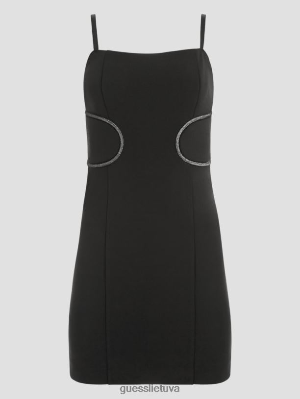moterys GUESS 6NLN768 drabužiai juodas ekologinė raina suknelė