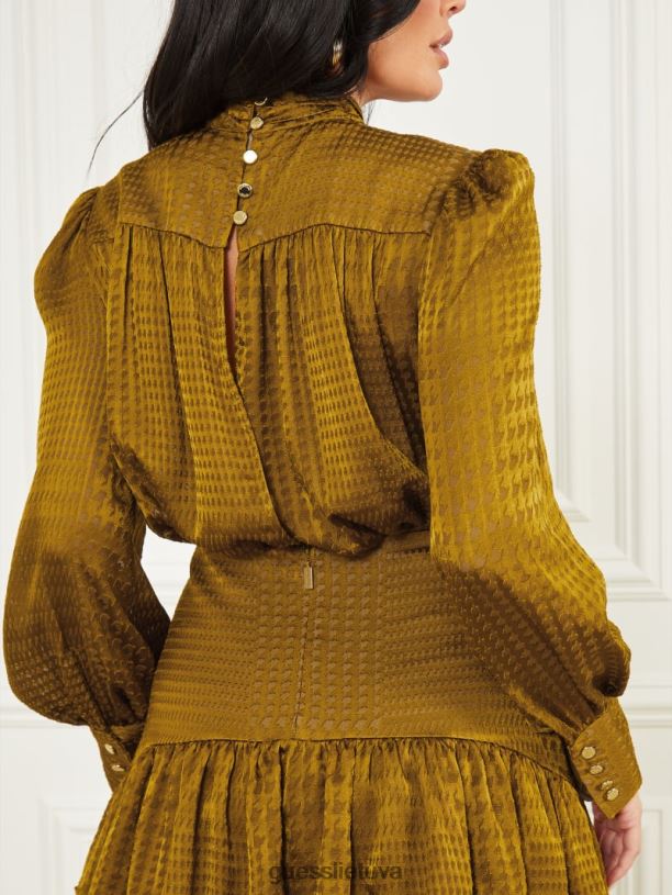 moterys GUESS 6NLN779 drabužiai alyvuogių aukso Velio princas mile suknele