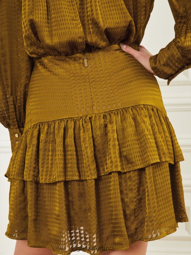 moterys GUESS 6NLN779 drabužiai alyvuogių aukso Velio princas mile suknele