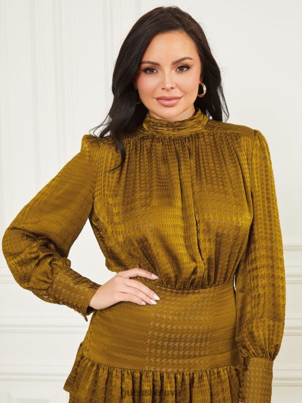 moterys GUESS 6NLN779 drabužiai alyvuogių aukso Velio princas mile suknele