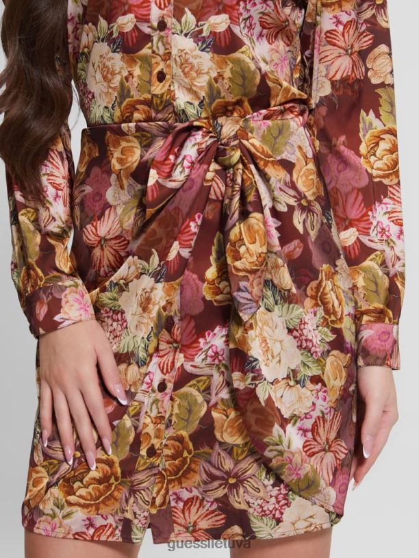 moterys GUESS 6NLN791 drabužiai skaitmeninis gobeleno spausdinimas ma Eco alya marginta suknelė