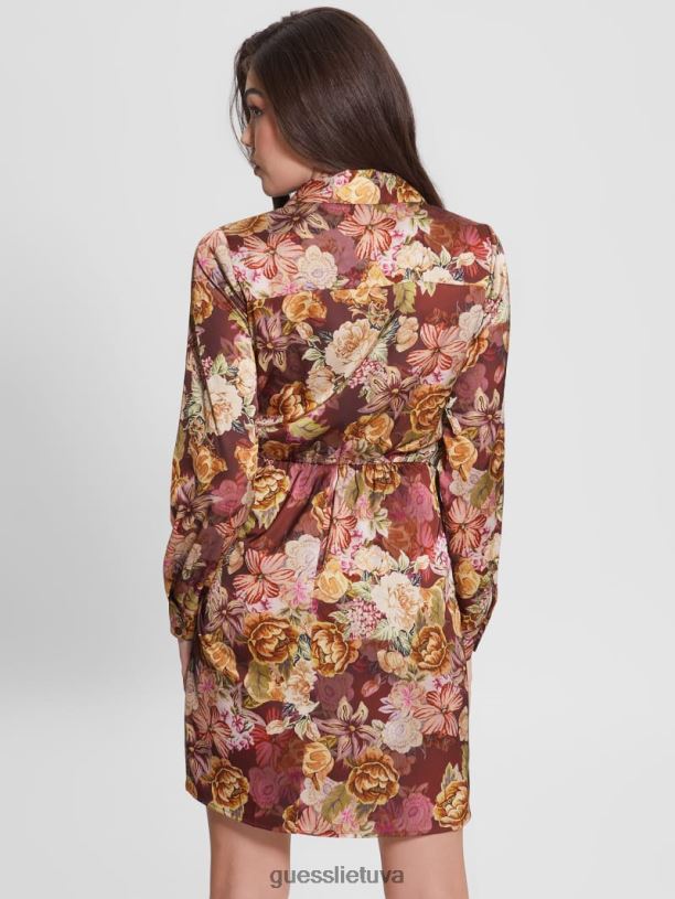 moterys GUESS 6NLN791 drabužiai skaitmeninis gobeleno spausdinimas ma Eco alya marginta suknelė