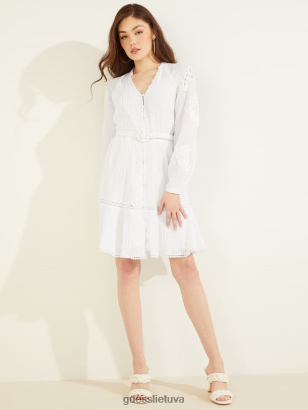 moterys GUESS 6NLN802 drabužiai visiškai baltas ekologinė arita suknelė