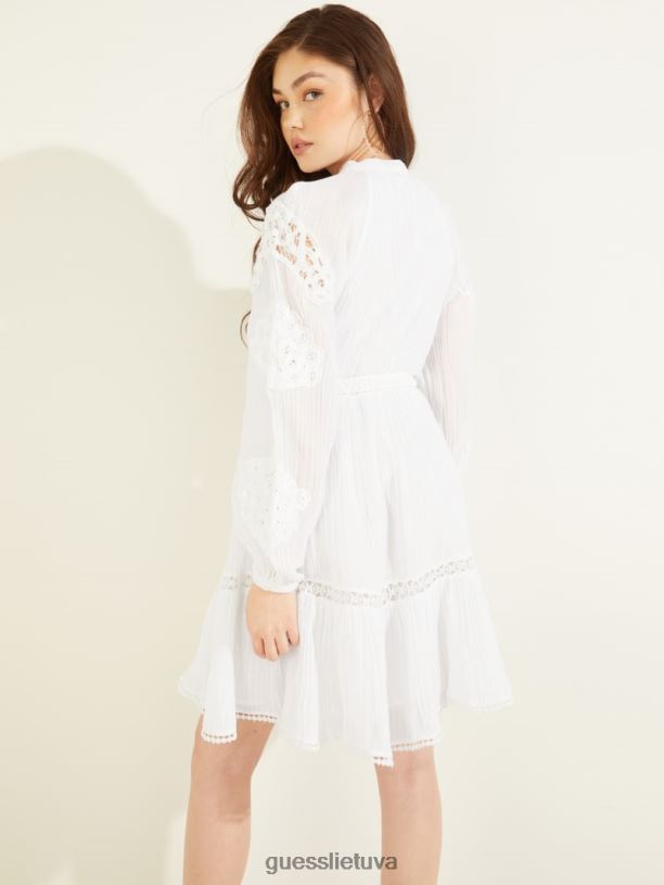 moterys GUESS 6NLN802 drabužiai visiškai baltas ekologinė arita suknelė
