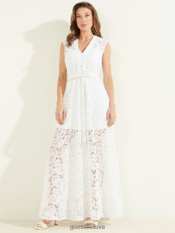 moterys GUESS 6NLN816 drabužiai visiškai baltas kreta suknele