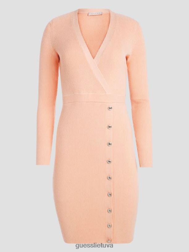 moterys GUESS 6NLN826 drabužiai paraudimo vėjelis Ekologiška alexandra megztinė suknelė