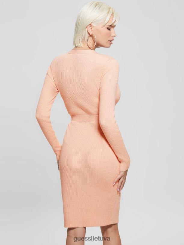 moterys GUESS 6NLN826 drabužiai paraudimo vėjelis Ekologiška alexandra megztinė suknelė