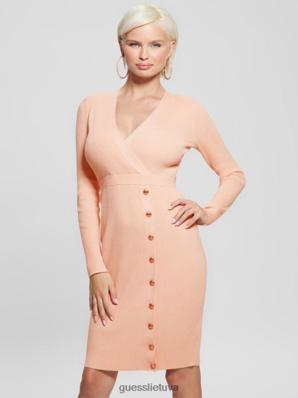 moterys GUESS 6NLN826 drabužiai paraudimo vėjelis Ekologiška alexandra megztinė suknelė