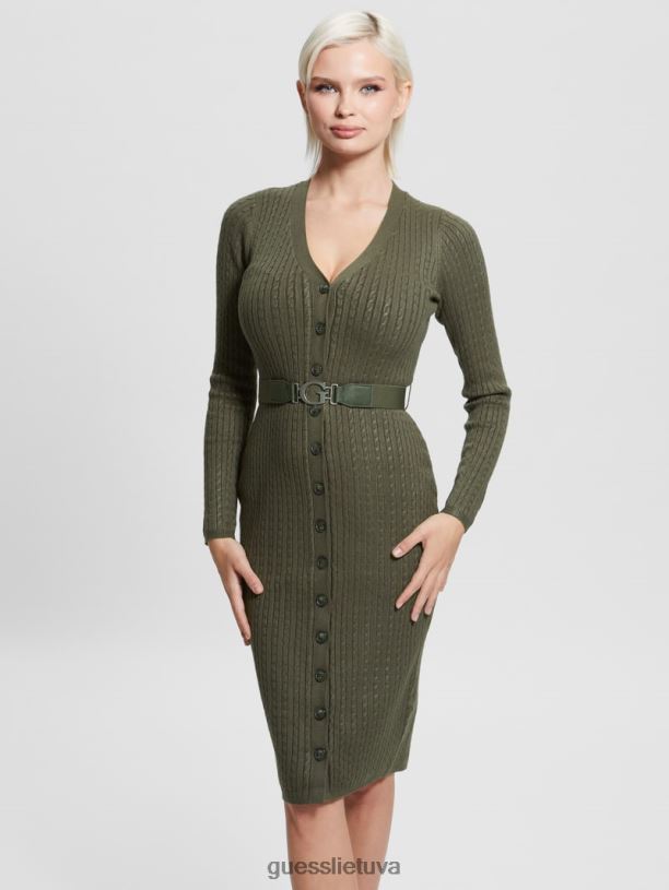 moterys GUESS 6NLN827 drabužiai baisus miškas ekologinė lena suknelė