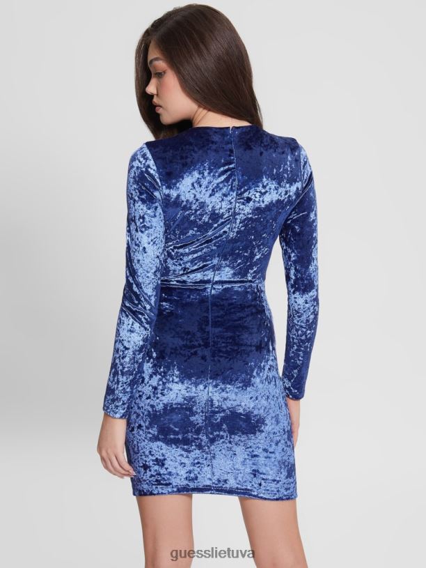 moterys GUESS 6NLN854 drabužiai admirolas mėlynas sophie aksominė suknelė