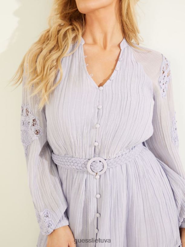 moterys GUESS 6NLN881 drabužiai levandų migla multi ekologinė arita suknelė
