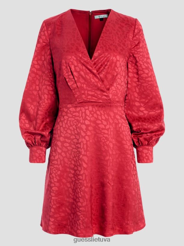 moterys GUESS 6NLN891 drabužiai vaisių sultys rausvos brielle leopardo suknelė