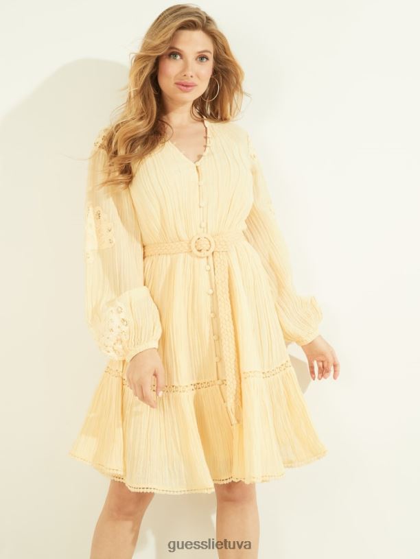 moterys GUESS 6NLN899 drabužiai šiek tiek persikų multi ekologinė arita suknelė