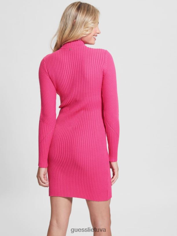 moterys GUESS 6NLN900 drabužiai prancūziška rožė ekologinė tatia suknelė su kaklu
